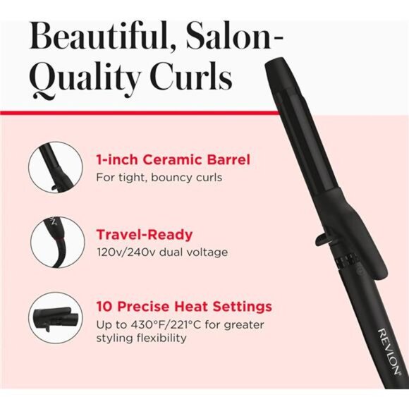 SmoothStay Coconut Oil Infused Hair Curling Iron - Barrel Curling Iron 1 - Picture 5 of 7